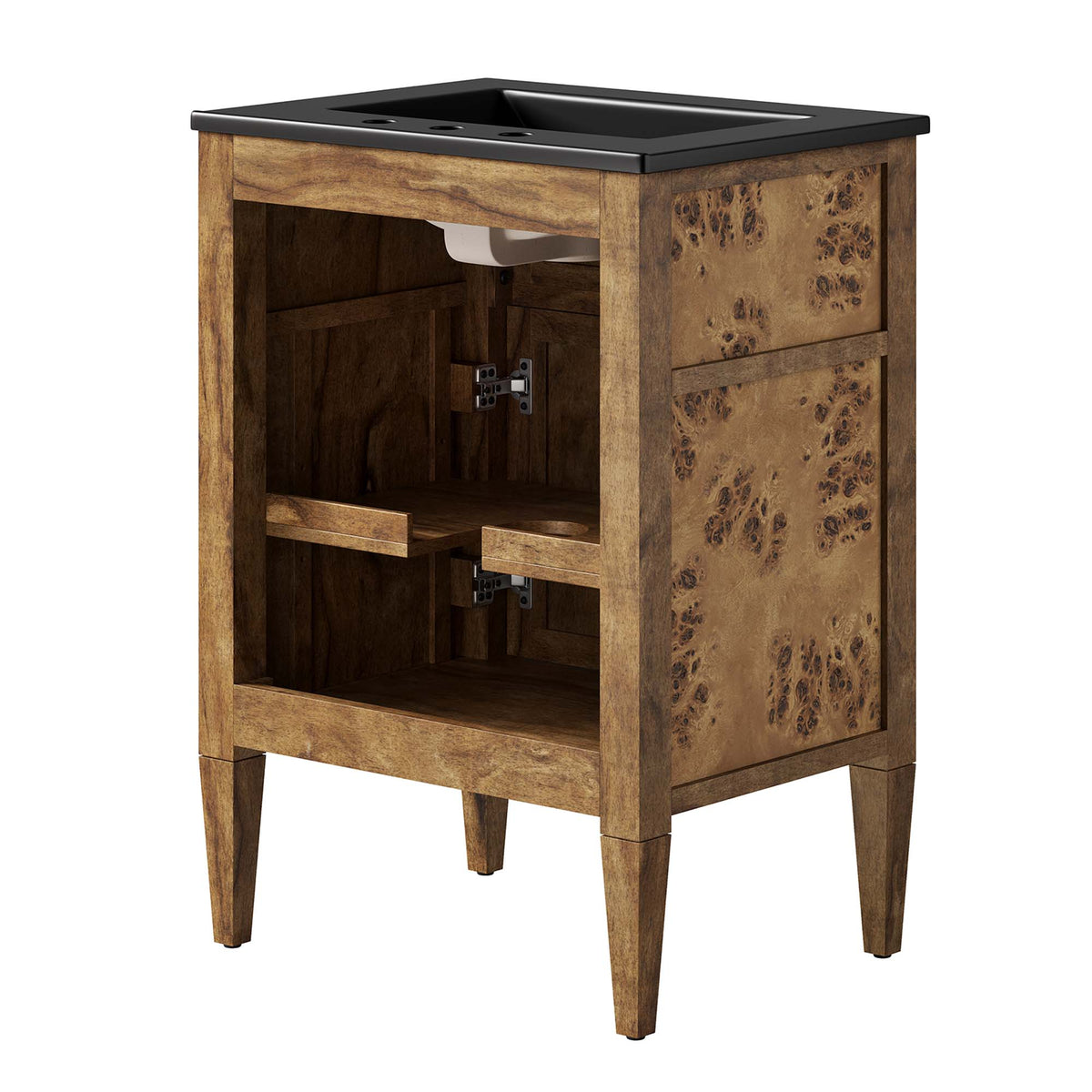 Elysian Black/Brown 24" Wood Bathroom Vanity - Ornate Home