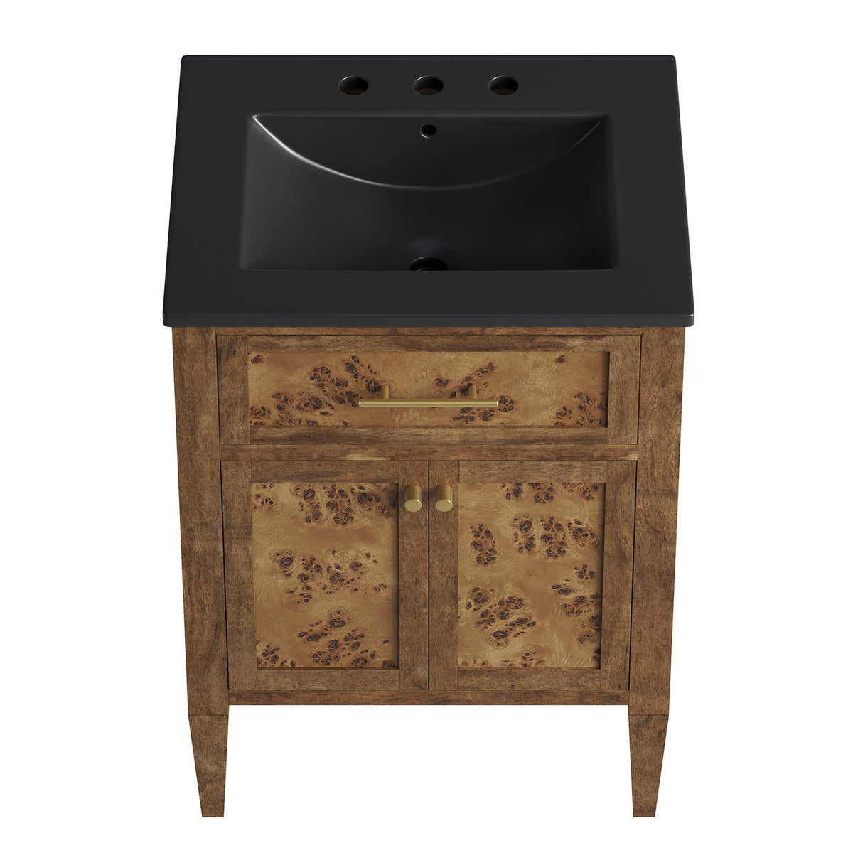 Elysian Black/Brown 24" Wood Bathroom Vanity - Ornate Home