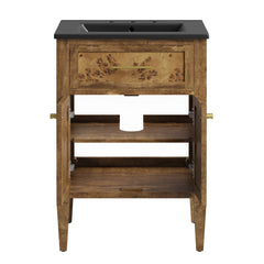 Elysian Black/Brown 24" Wood Bathroom Vanity - Ornate Home
