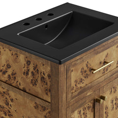 Elysian Black/Brown 24" Wood Bathroom Vanity - Ornate Home