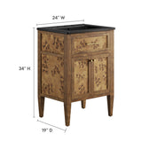 Elysian Black/Brown 24" Wood Bathroom Vanity - Ornate Home