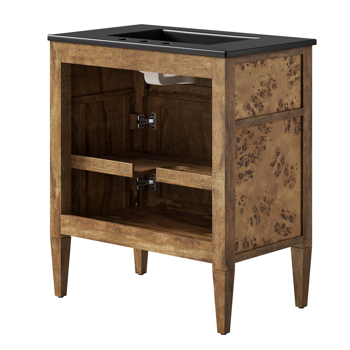 Elysian Black/Brown 30" Wood Bathroom Vanity - Ornate Home