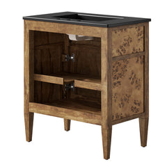 Elysian Black/Brown 30" Wood Bathroom Vanity - Ornate Home