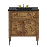 Elysian Black/Brown 30" Wood Bathroom Vanity - Ornate Home