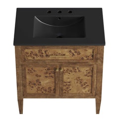 Elysian Black/Brown 30" Wood Bathroom Vanity - Ornate Home