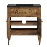 Elysian Black/Brown 30" Wood Bathroom Vanity - Ornate Home
