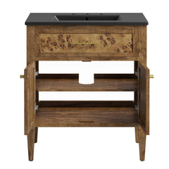 Elysian Black/Brown 30" Wood Bathroom Vanity - Ornate Home