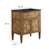 Elysian Black/Brown 30" Wood Bathroom Vanity - Ornate Home