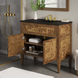 Elysian Black/Brown 36" Wood Bathroom Vanity - Ornate Home