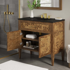Elysian Black/Brown 36" Wood Bathroom Vanity - Ornate Home