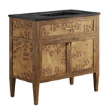 Elysian Black/Brown 36" Wood Bathroom Vanity - Ornate Home