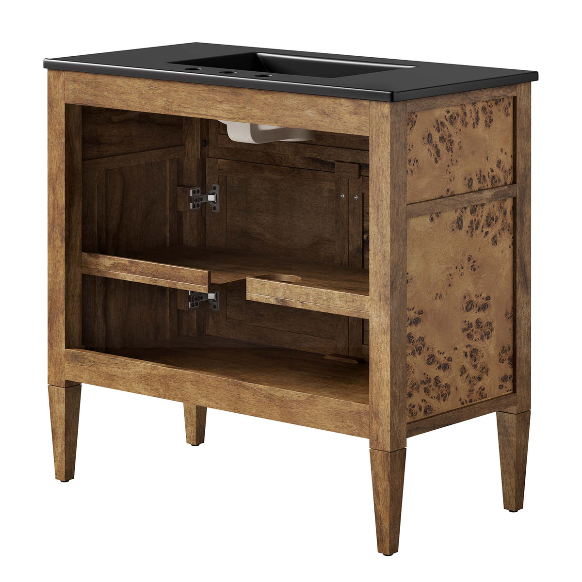 Elysian Black/Brown 36" Wood Bathroom Vanity - Ornate Home