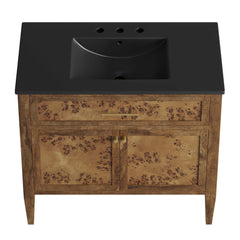 Elysian Black/Brown 36" Wood Bathroom Vanity - Ornate Home