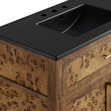 Elysian Black/Brown 36" Wood Bathroom Vanity - Ornate Home