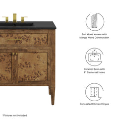 Elysian Black/Brown 36" Wood Bathroom Vanity - Ornate Home