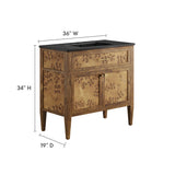 Elysian Black/Brown 36" Wood Bathroom Vanity - Ornate Home