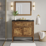Elysian Black/Brown 36" Wood Bathroom Vanity - Ornate Home