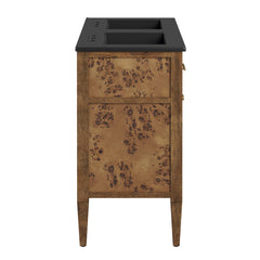 Elysian Black/Brown 48" Wood Double Sink Bathroom Vanity - Ornate Home