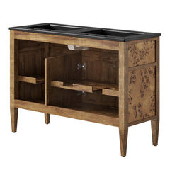 Elysian Black/Brown 48" Wood Double Sink Bathroom Vanity - Ornate Home