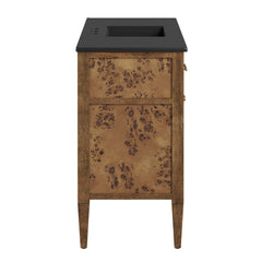 Elysian Black/Brown 48" Wood Single Sink Bathroom Vanity - Ornate Home