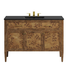 Elysian Black/Brown 48" Wood Single Sink Bathroom Vanity - Ornate Home