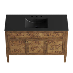 Elysian Black/Brown 48" Wood Single Sink Bathroom Vanity - Ornate Home