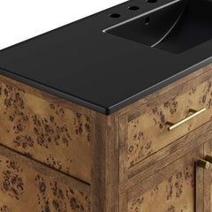 Elysian Black/Brown 48" Wood Single Sink Bathroom Vanity - Ornate Home