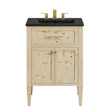 Elysian Black/Burl 24" Wood Bathroom Vanity - Ornate Home