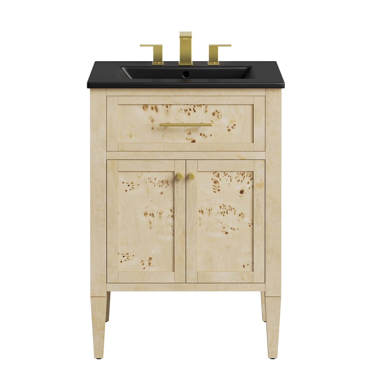 Elysian Black/Burl 24" Wood Bathroom Vanity - Ornate Home