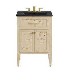 Elysian Black/Burl 24" Wood Bathroom Vanity - Ornate Home