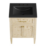 Elysian Black/Burl 24" Wood Bathroom Vanity - Ornate Home