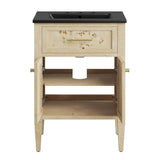 Elysian Black/Burl 24" Wood Bathroom Vanity - Ornate Home