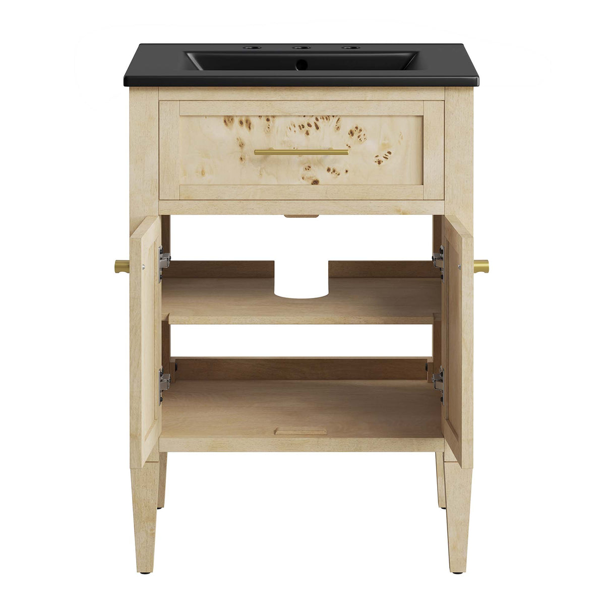 Elysian Black/Burl 24" Wood Bathroom Vanity - Ornate Home