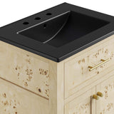 Elysian Black/Burl 24" Wood Bathroom Vanity - Ornate Home