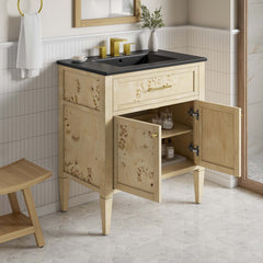 Elysian Black/Burl 30" Wood Bathroom Vanity - Ornate Home