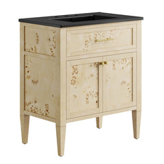 Elysian Black/Burl 30" Wood Bathroom Vanity - Ornate Home