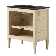 Elysian Black/Burl 30" Wood Bathroom Vanity - Ornate Home