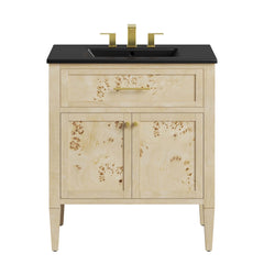 Elysian Black/Burl 30" Wood Bathroom Vanity - Ornate Home