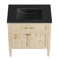 Elysian Black/Burl 30" Wood Bathroom Vanity - Ornate Home