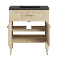 Elysian Black/Burl 30" Wood Bathroom Vanity - Ornate Home