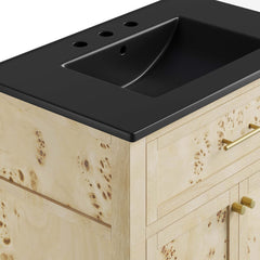Elysian Black/Burl 30" Wood Bathroom Vanity - Ornate Home
