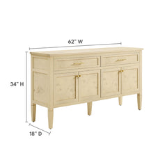 Elysian Bleached Burl 62" Wood Sideboard - Ornate Home