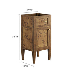 Elysian Brown 18" Wood Bathroom Vanity Cabinet (Sink Basin Not Included) - Ornate Home
