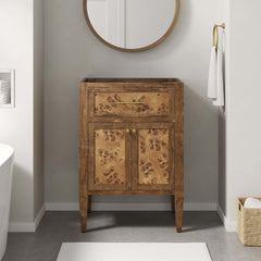 Elysian Brown 24" Wood Bathroom Vanity Cabinet (Sink Basin Not Included) - Ornate Home