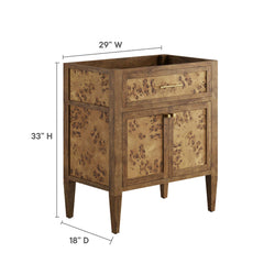 Elysian Brown 30" Bathroom Vanity Cabinet (Sink Basin Not Included) - Ornate Home