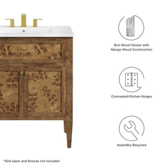 Elysian Brown 30" Bathroom Vanity Cabinet (Sink Basin Not Included) - Ornate Home