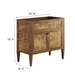 Elysian Brown 36" Wood Bathroom Vanity Cabinet (Sink Basin Not Included) - Ornate Home