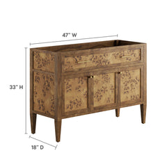 Elysian Brown 48" Wood Bathroom Vanity Cabinet (Sink Basin Not Included) - Ornate Home