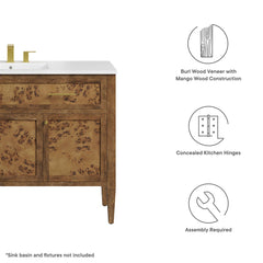 Elysian Brown 48" Wood Bathroom Vanity Cabinet (Sink Basin Not Included) - Ornate Home