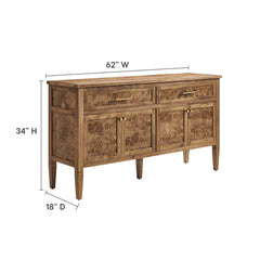 Elysian Brown 62" Wood Sideboard - Ornate Home